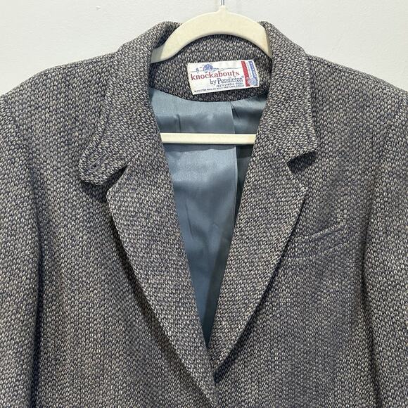 Vintage Pendleton Knockabouts Blazer Jacket Size 12 Elbow Patches 100% Wool - Picture 2 of 11